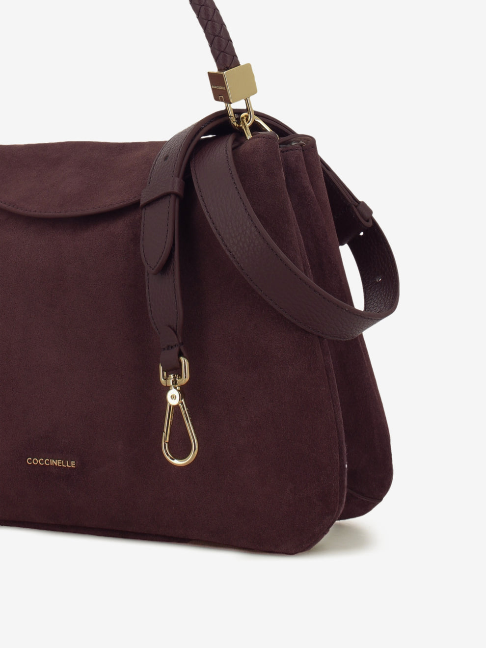 Handbag in suede Tiggy medium berry