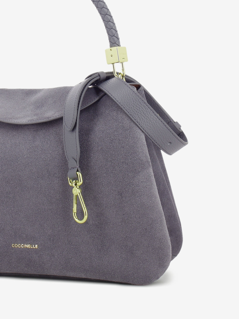 Handbag in suede Tiggy medium stone