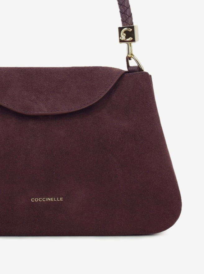 Handbag in suede Tiggy small berry