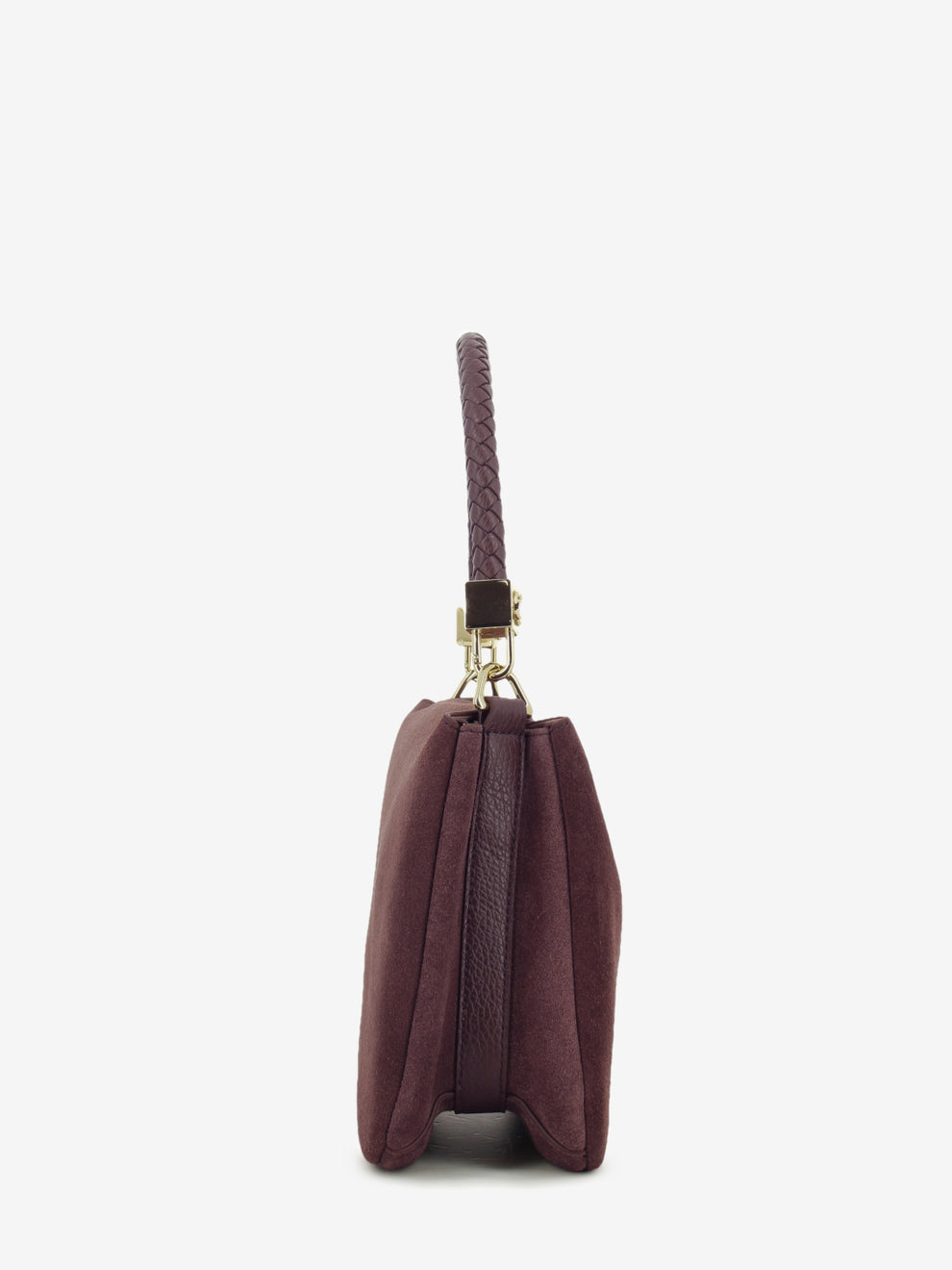 Handbag in suede Tiggy small berry