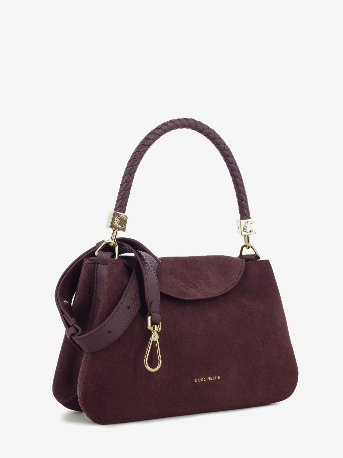 Handbag in suede Tiggy small berry