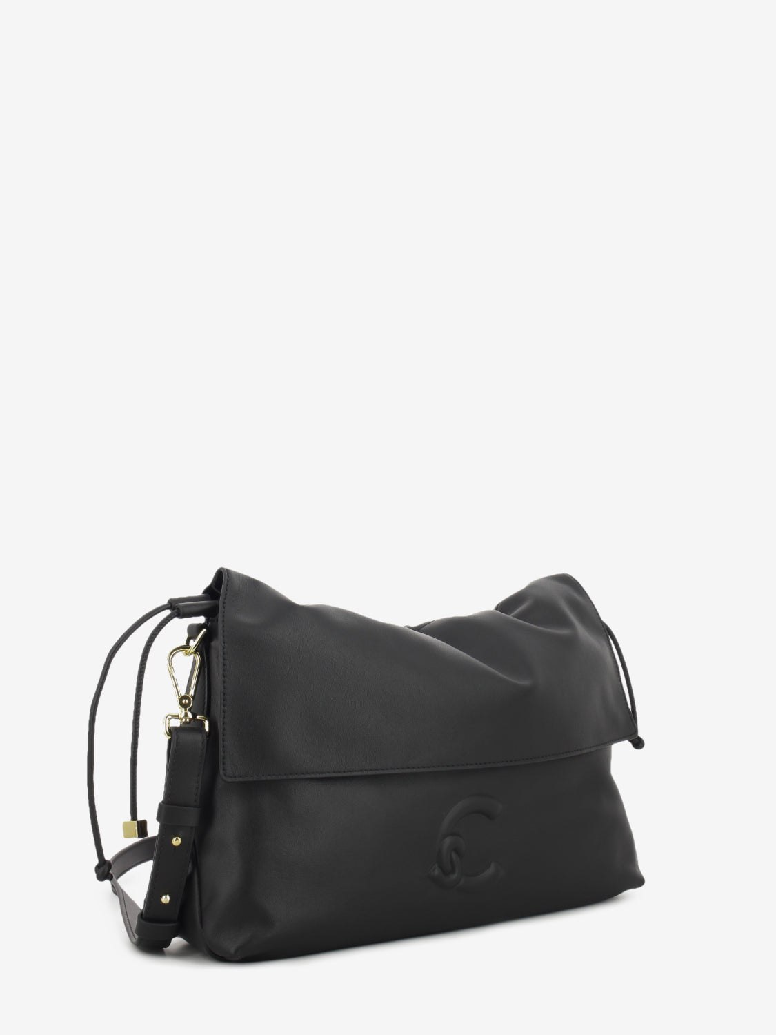 Handbag leather Lidia small noir