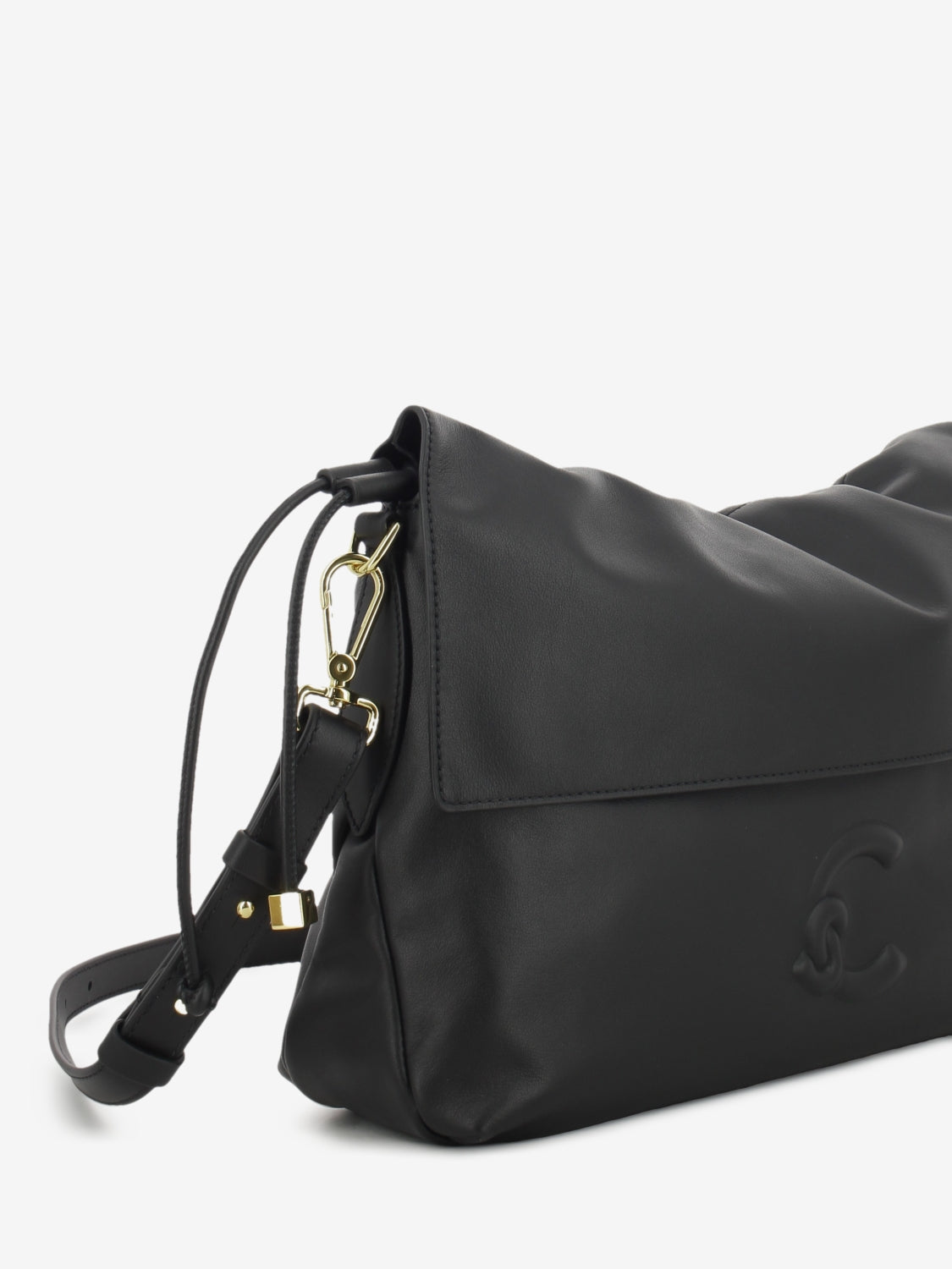Handbag leather Lidia small noir