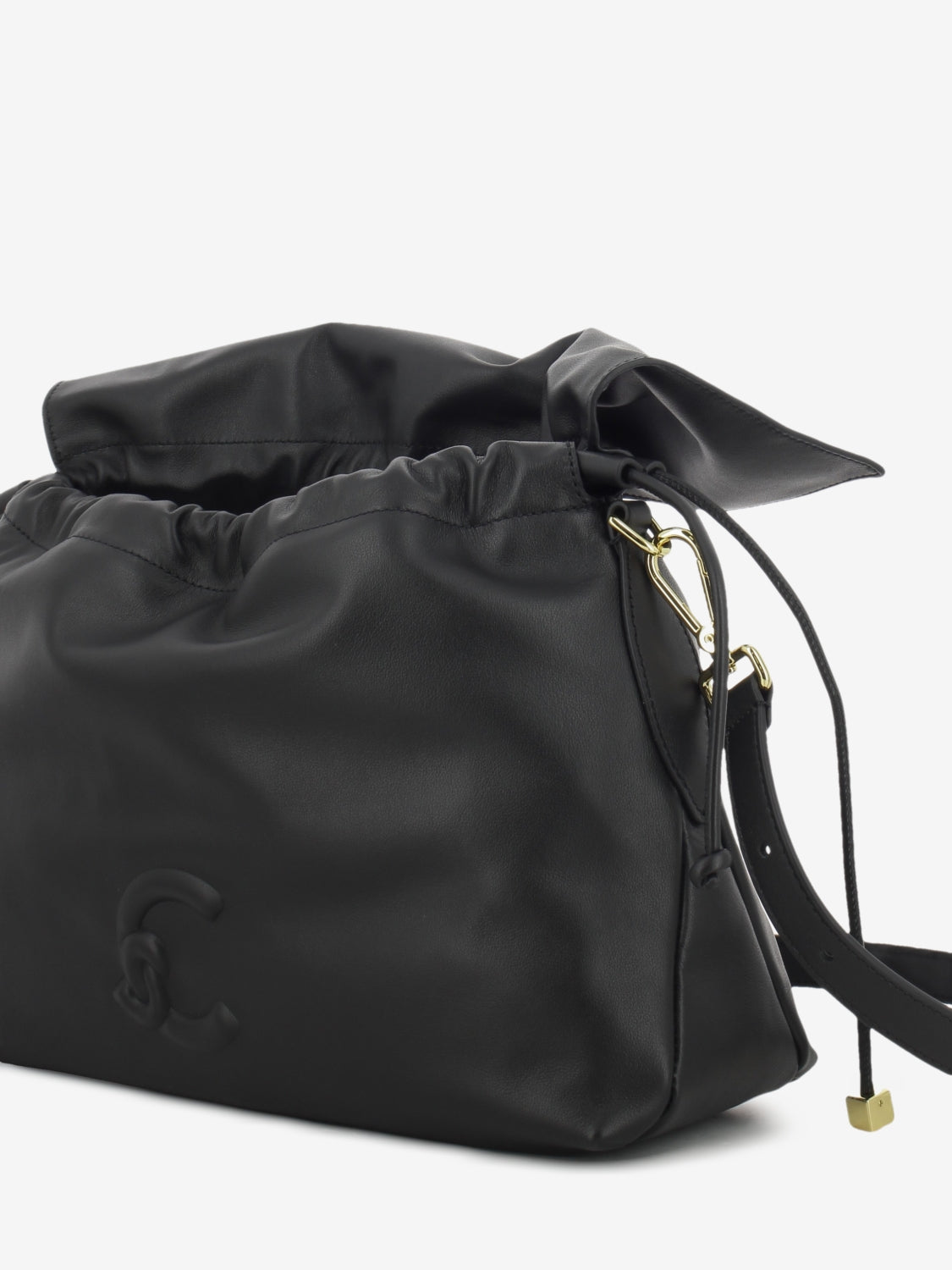 Handbag leather Lidia small noir