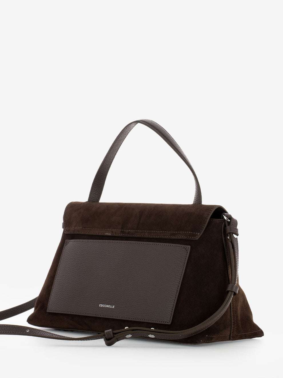 Handbag Nikla suede / leather grained brunette