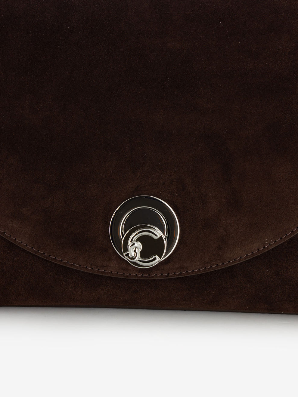 Handbag Nikla suede / leather grained brunette