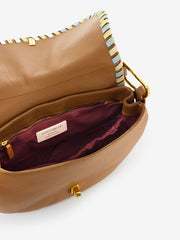 COCCINELLE - Handbag pelle graied dettaglio nastro cuir