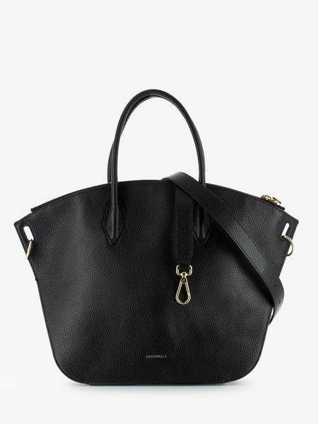Handbag pelle grained noir