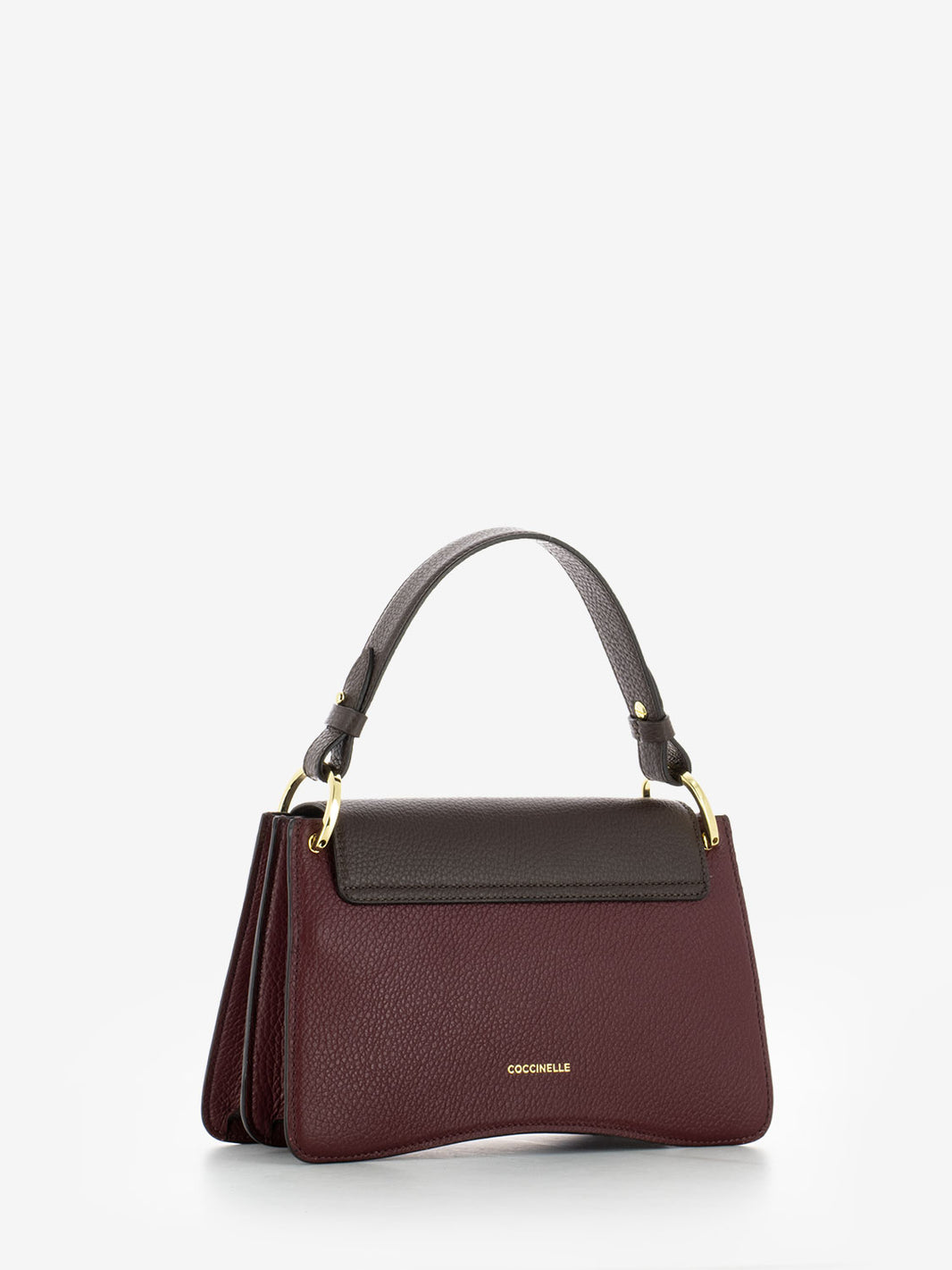 Handbag small grained leather ribes / brunette