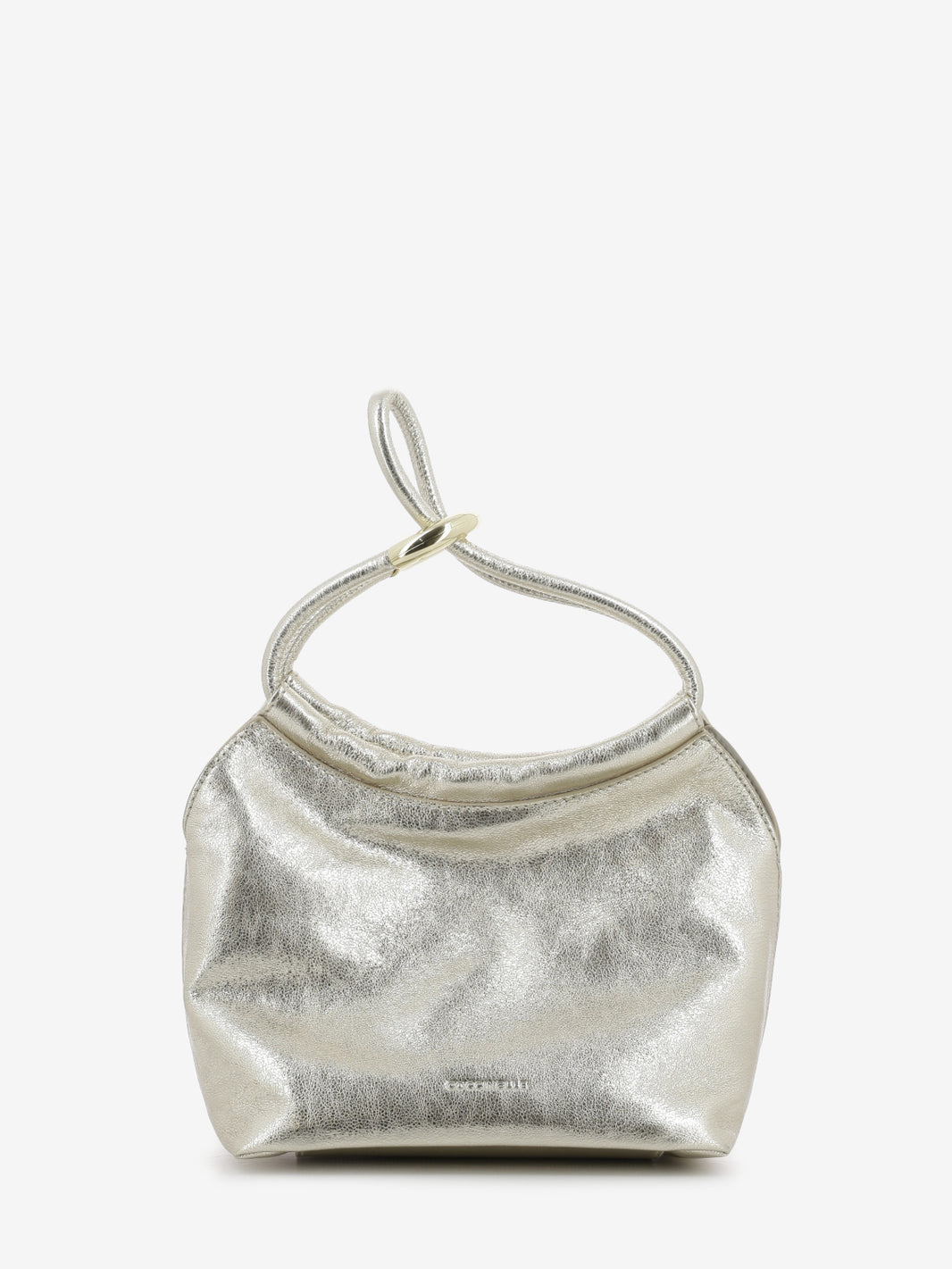 Handbag smooth leather pale gold