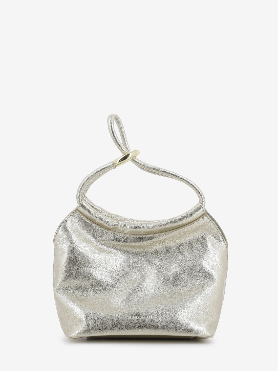 Handbag smooth pale gold leather