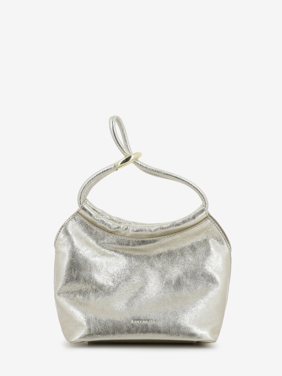 Handbag smooth pale gold leather
