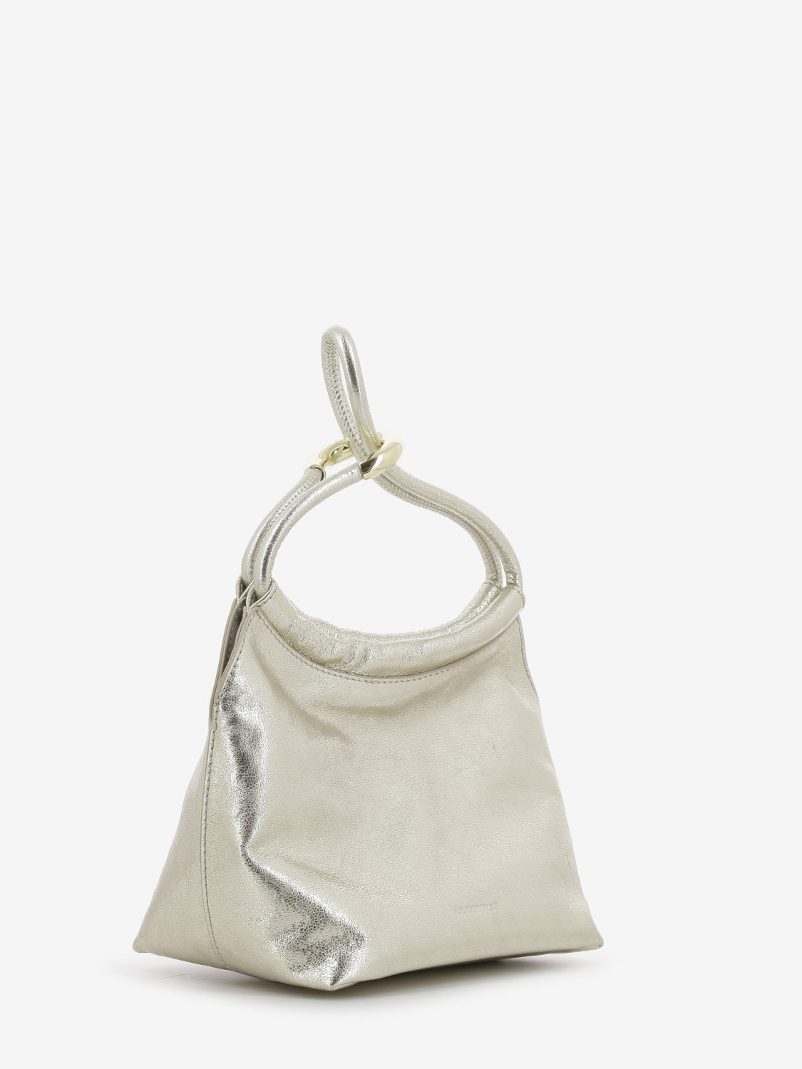 Handbag smooth pale gold leather
