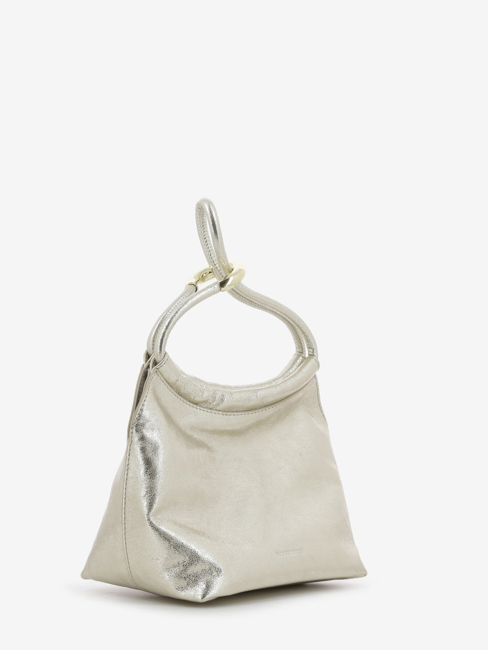 Handbag smooth pale gold leather
