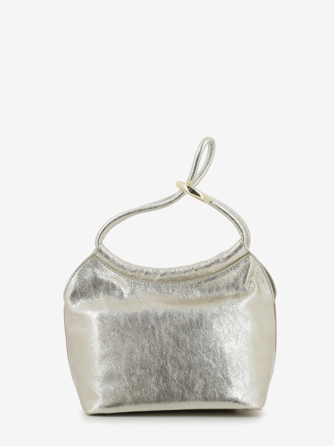 Handbag smooth pale gold leather