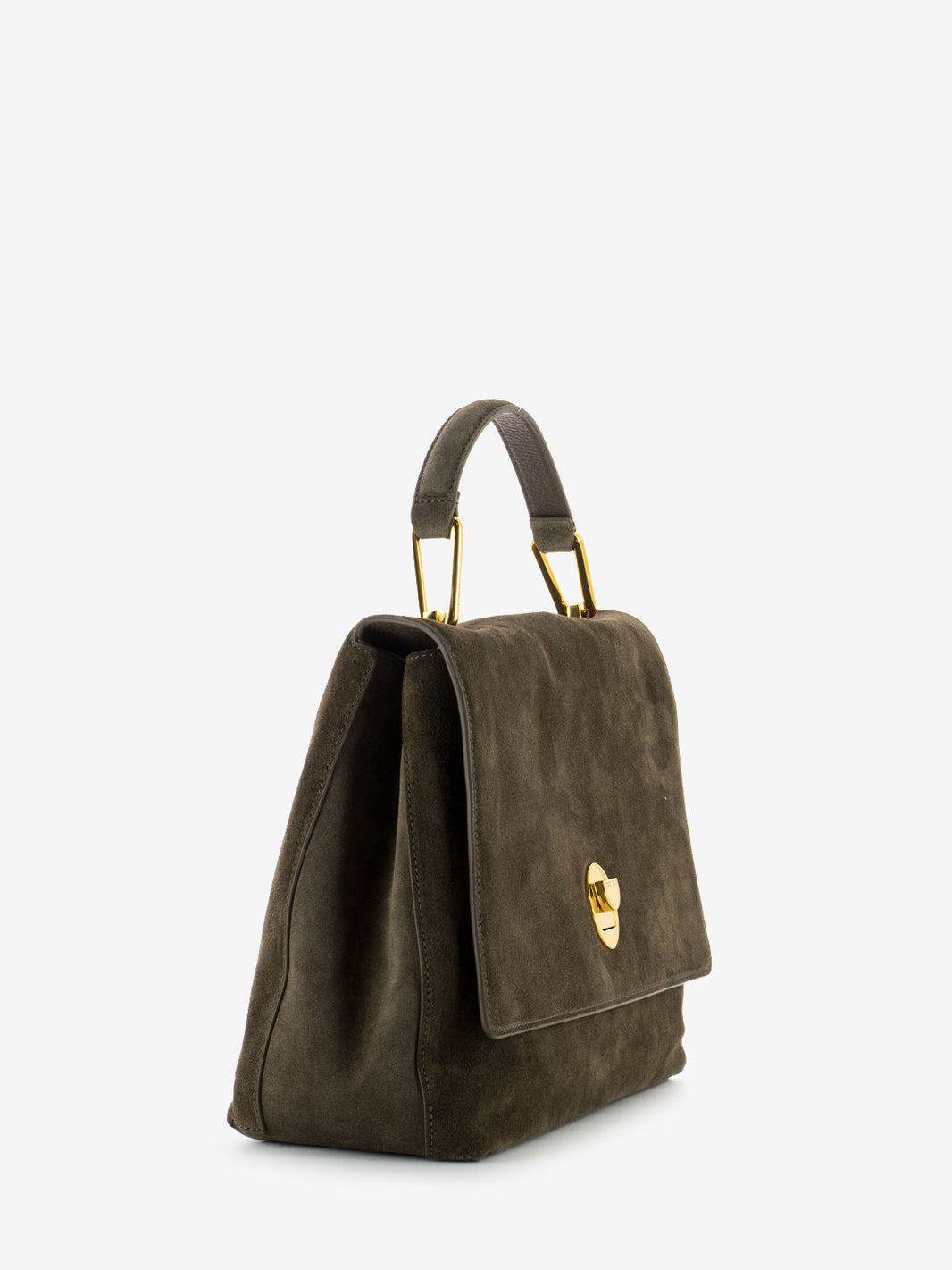 Handbag suede e pelle coffee