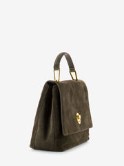 COCCINELLE - Handbag suede e pelle coffee