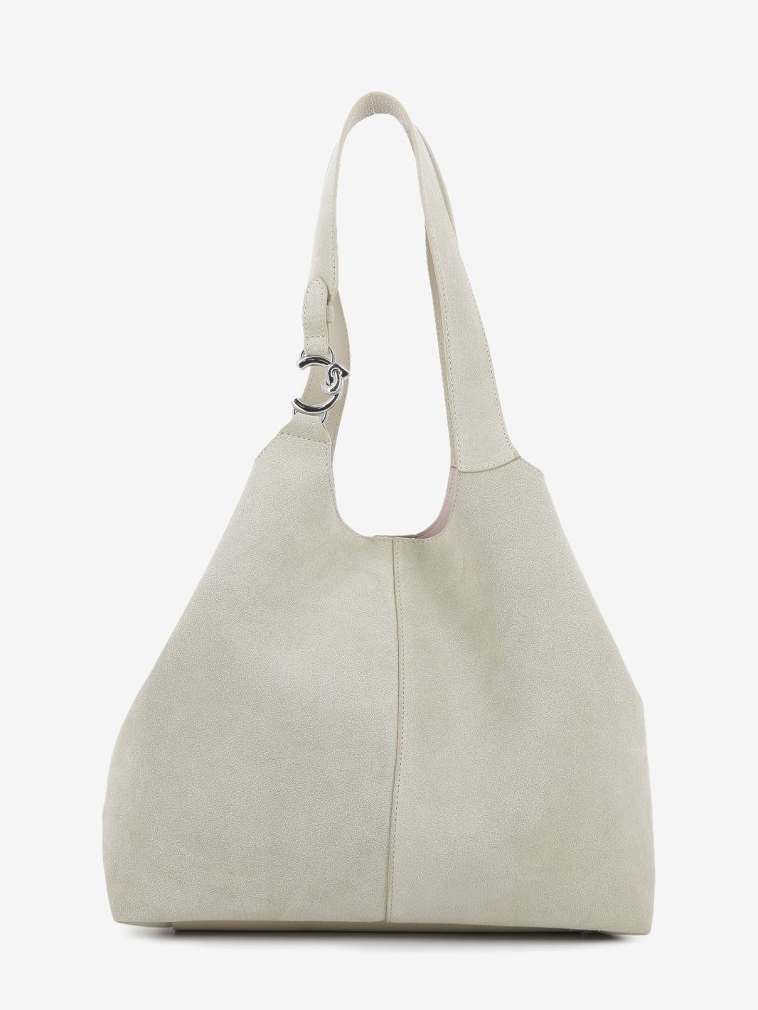 Handbag suede leather sandshell
