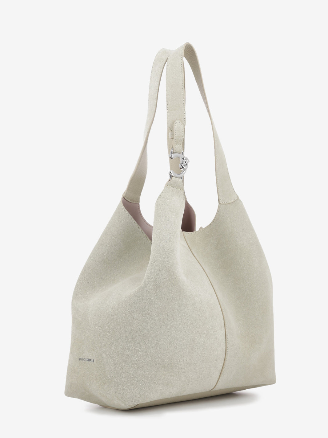 Handbag suede leather sandshell