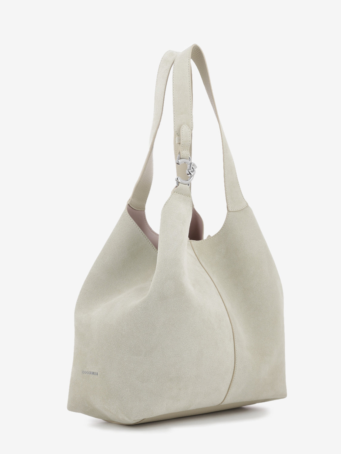 Handbag suede leather sandshell