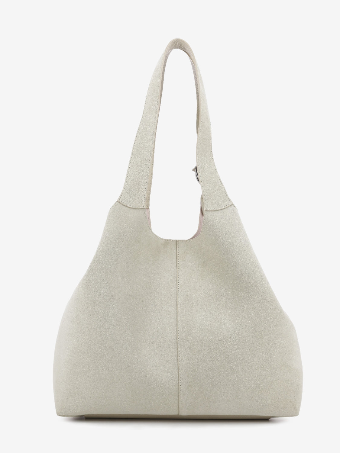 Handbag suede leather sandshell