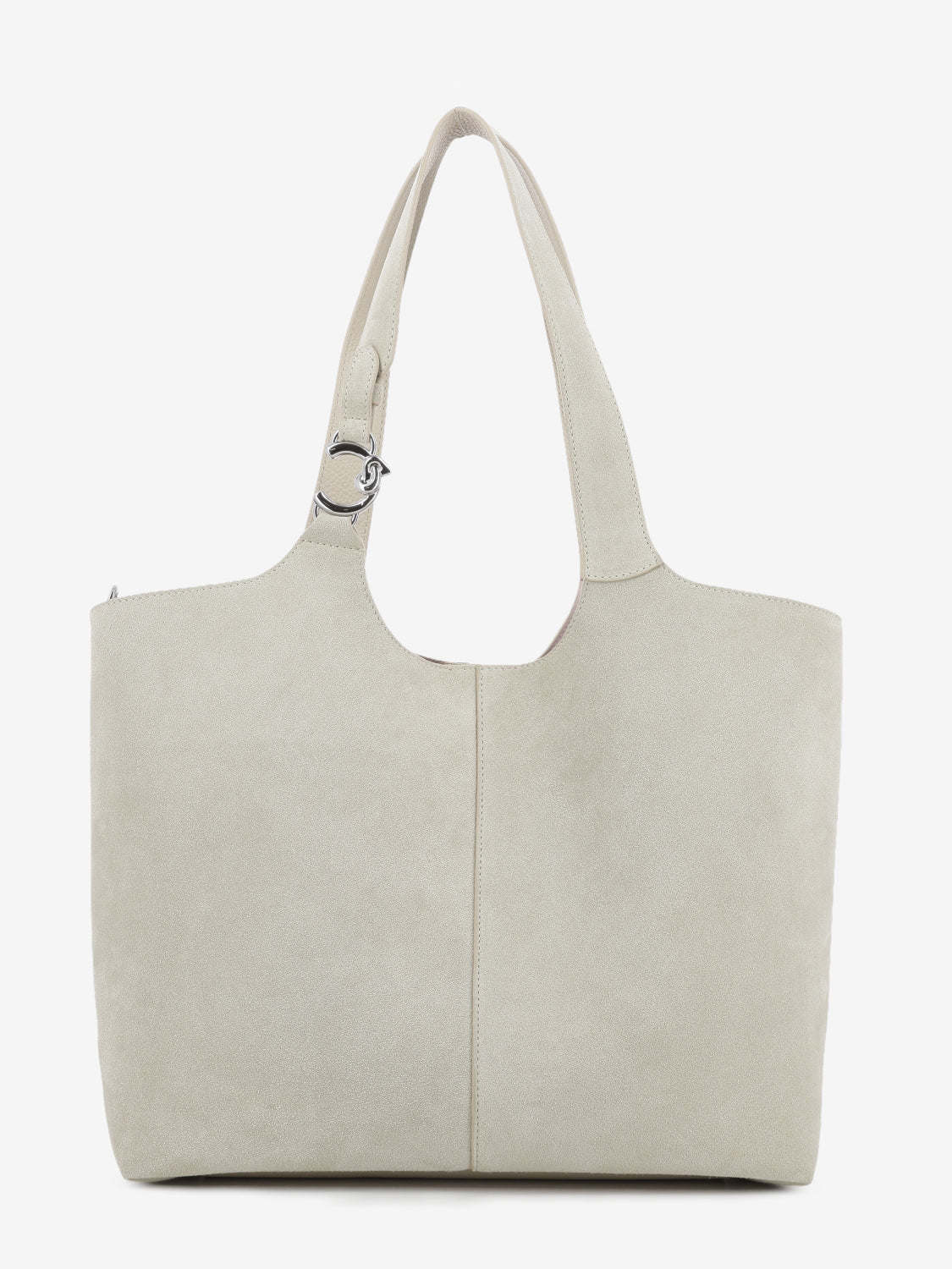 Handbag suede leather sandshell