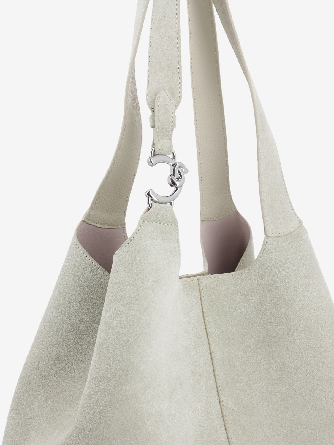 Handbag suede leather sandshell