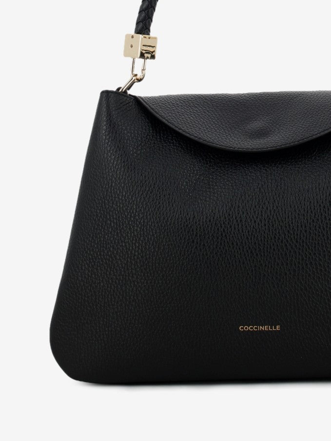 GRAINED LEATHER HANDBAG BLACK E1VCK180101_001