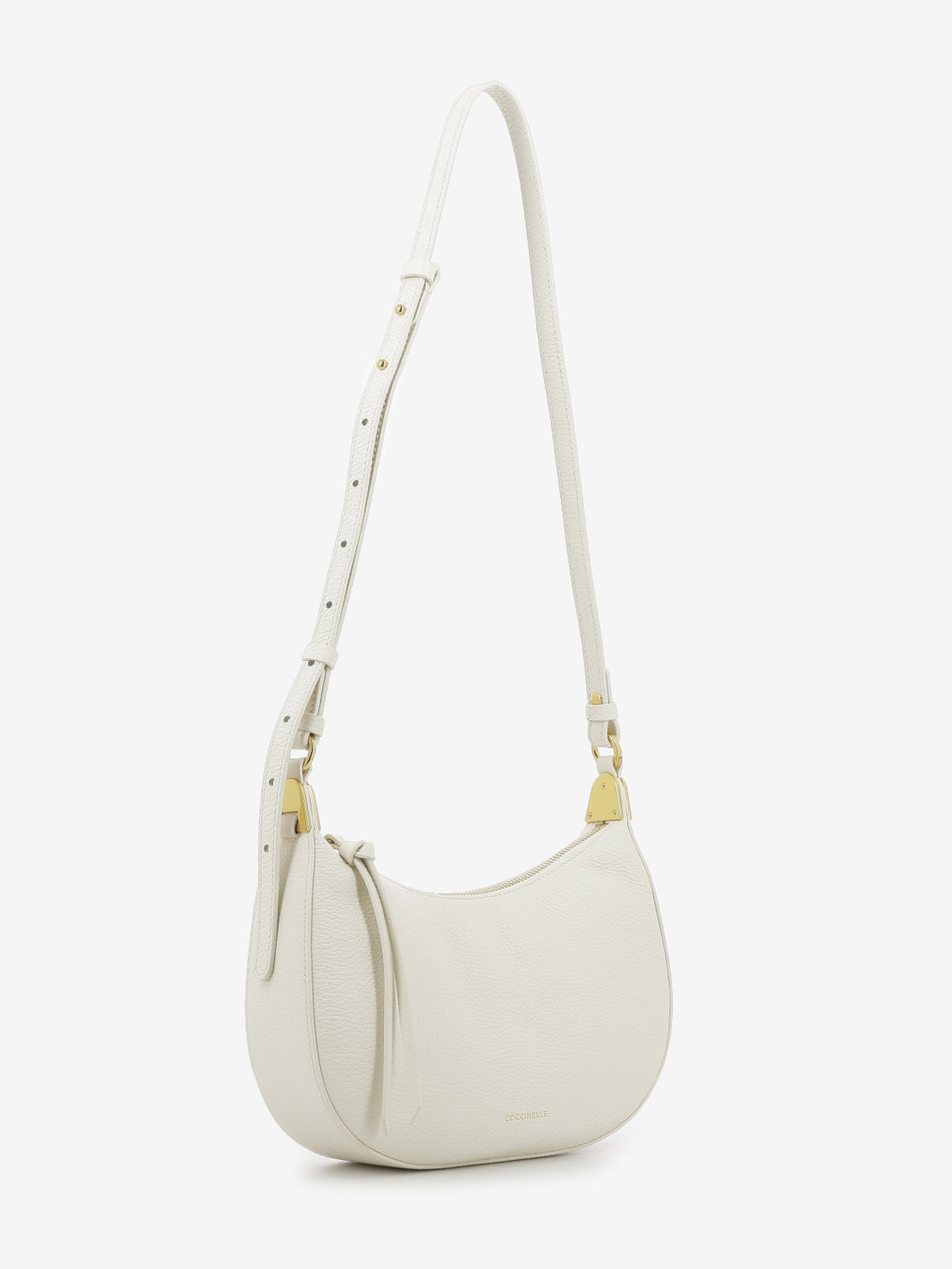 Mini bag grained leather pearl