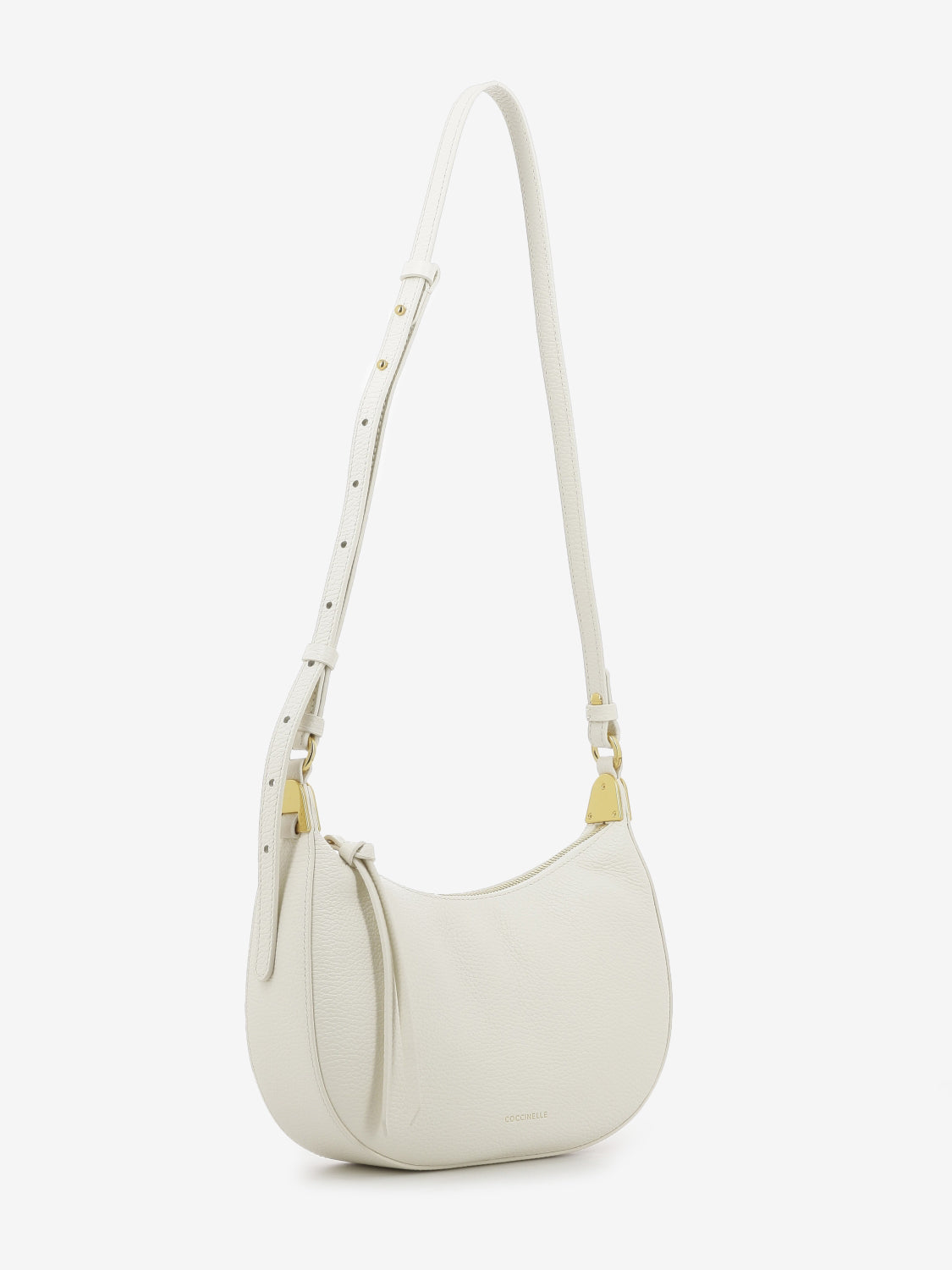 Mini bag grained leather pearl