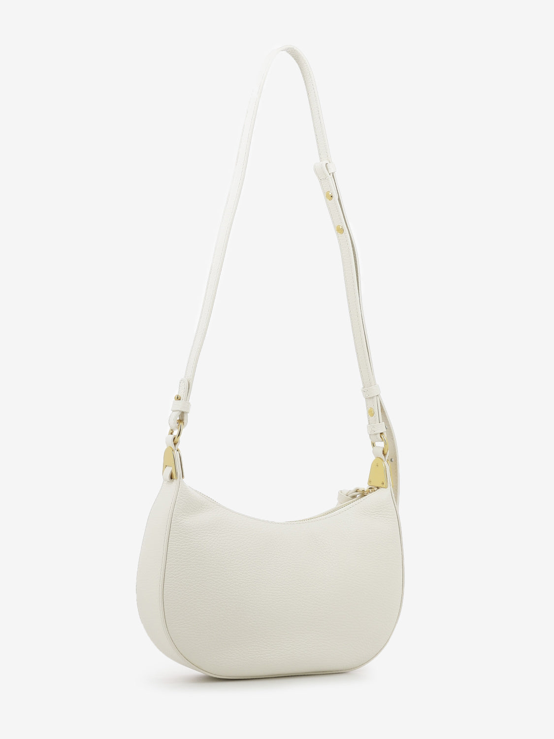 Mini bag grained leather pearl