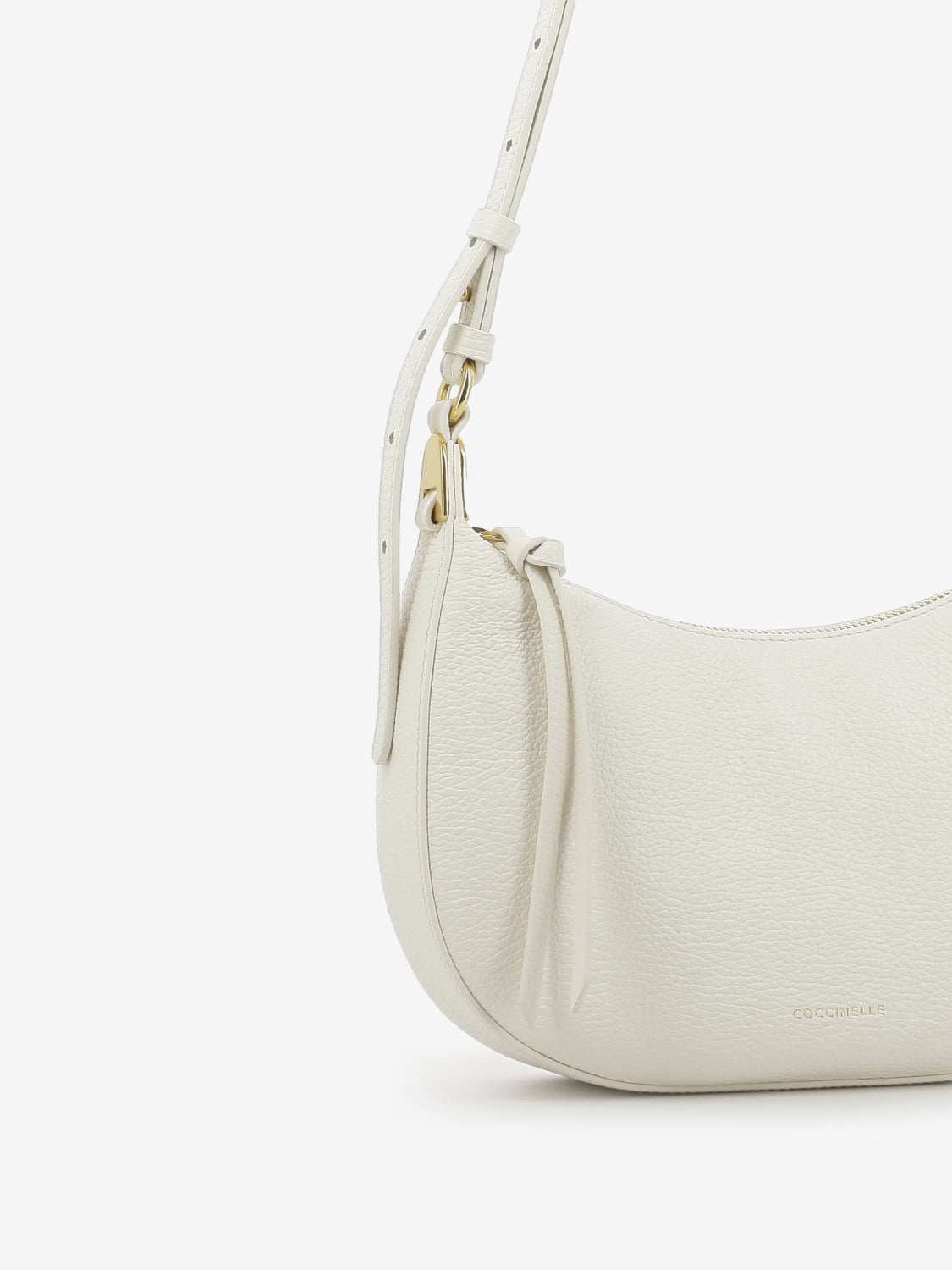 Mini bag grained leather pearl