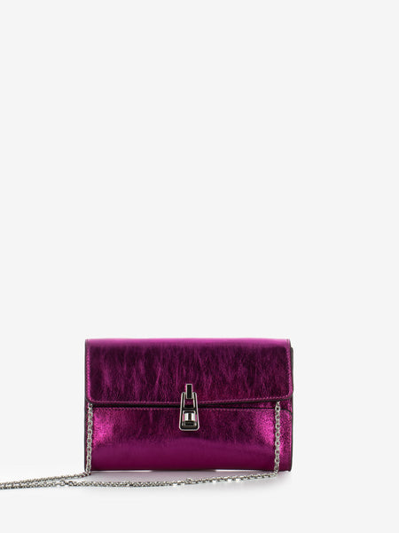 Pochette in pelle laminata sangria