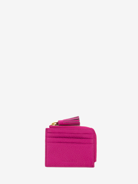 Porta carte in pelle martellata new fucsia