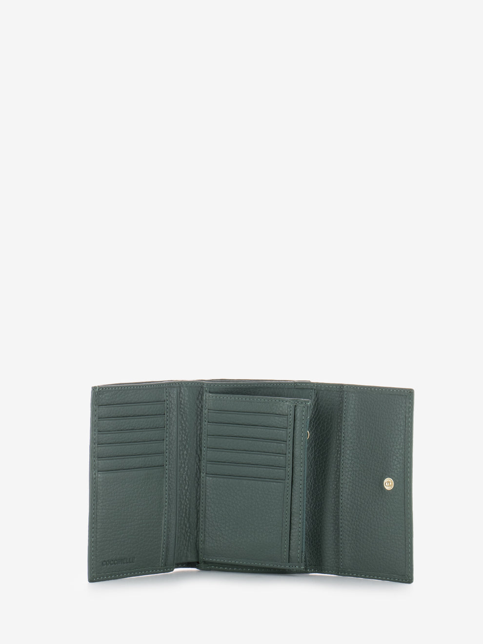 Portafoglio grained leather kale green