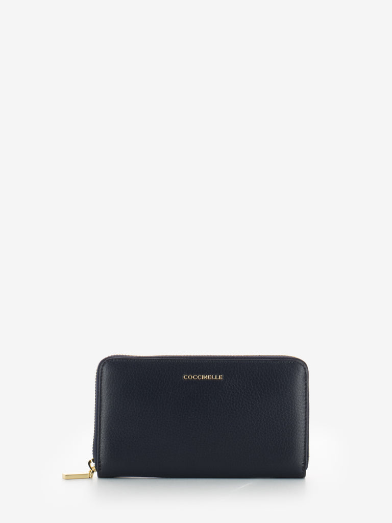 COCCINELLE - Portafoglio grained leather midnight blue