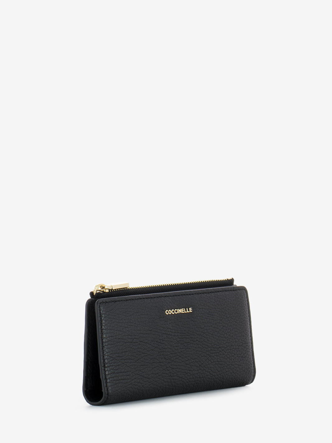 Portafoglio grained leather noir