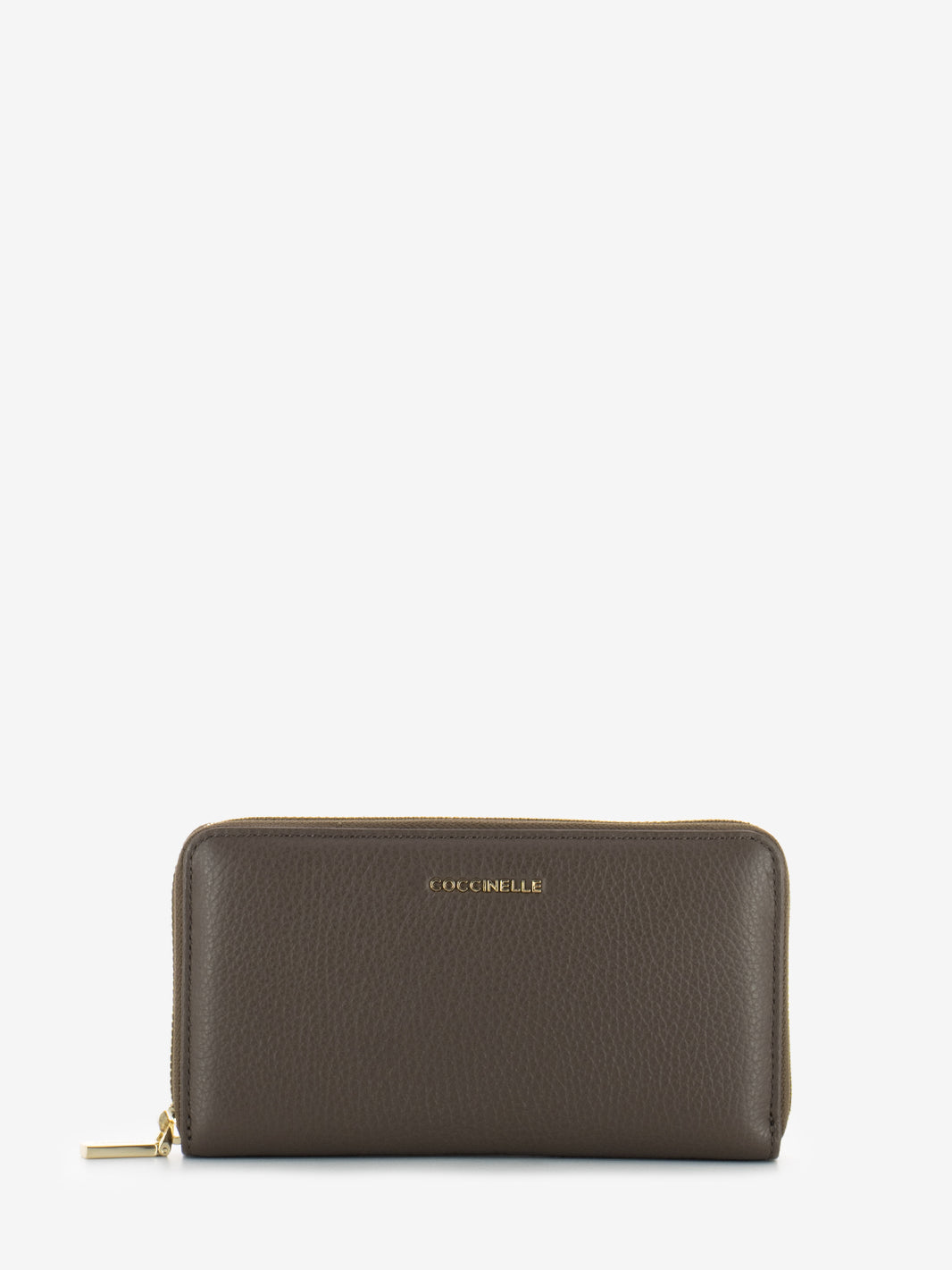 Portafoglio grande zip around leather coffee