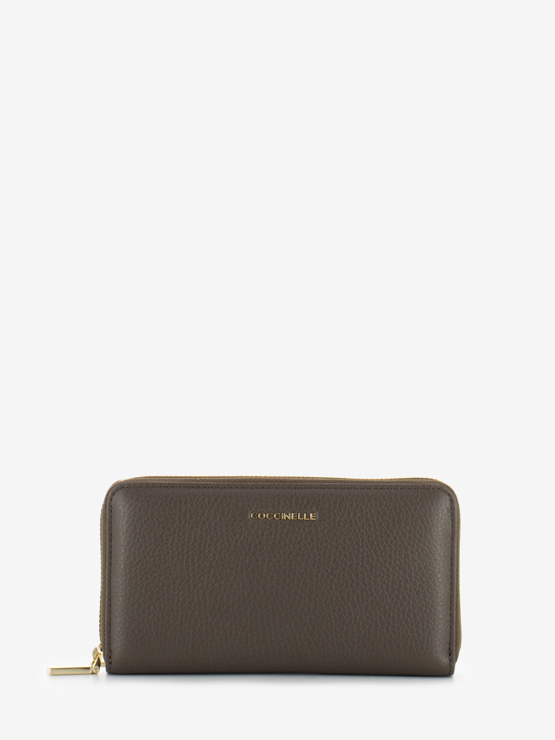 Portafoglio grande zip around leather coffee