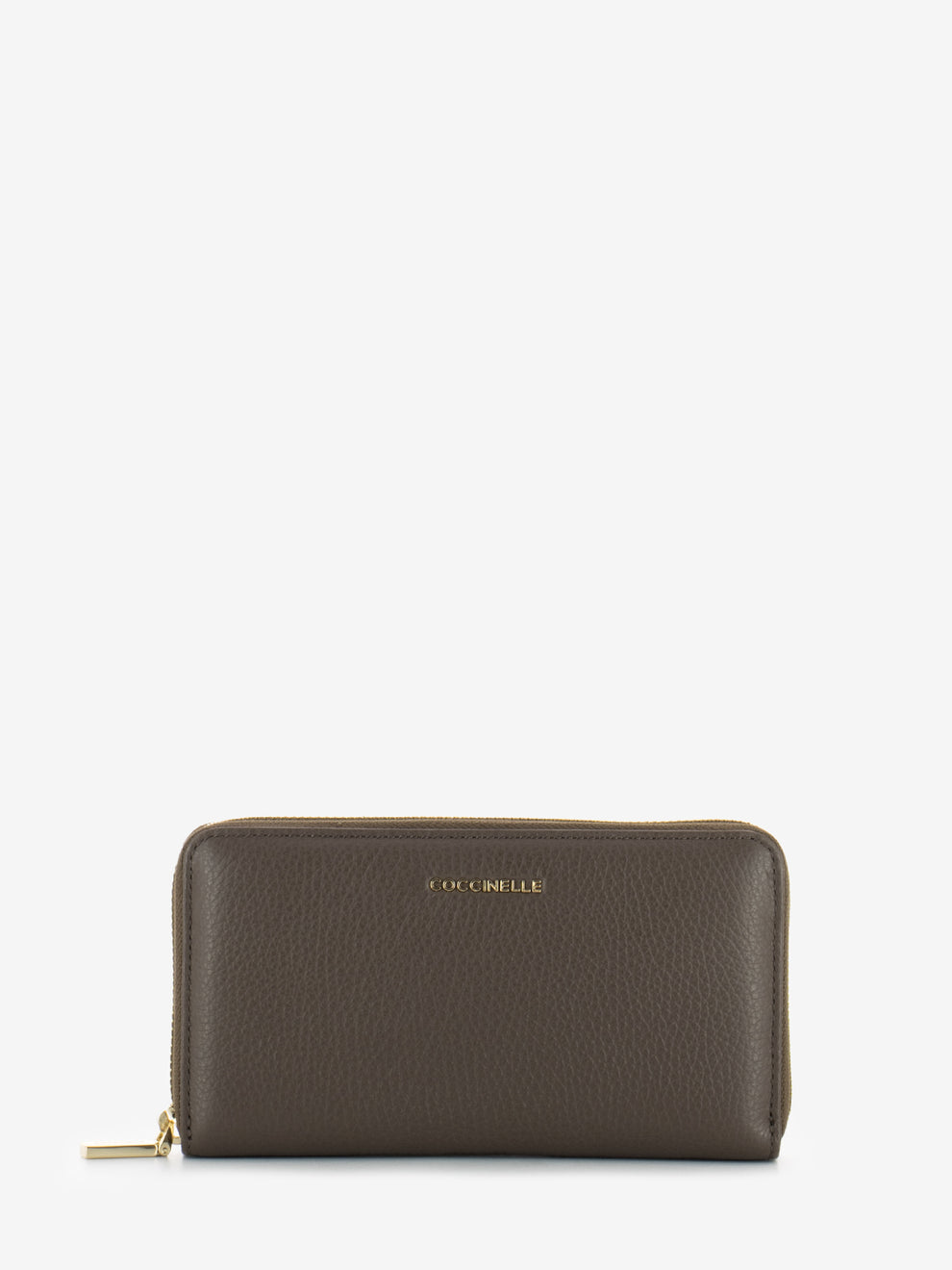 Portafoglio grande zip around leather coffee