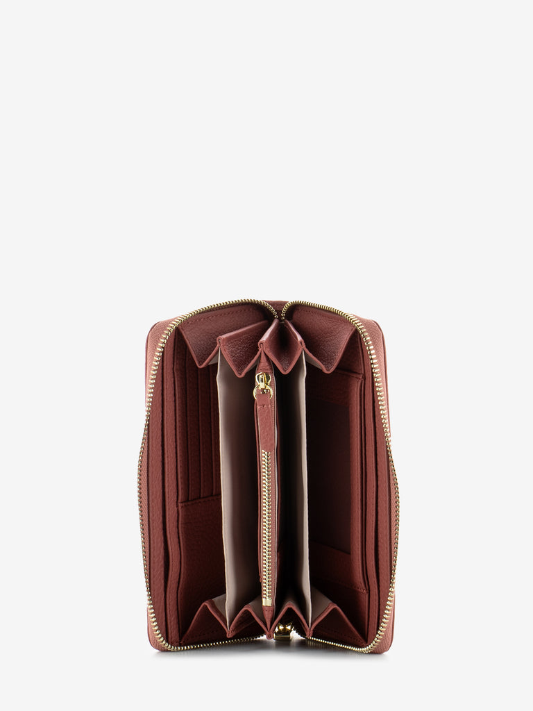 COCCINELLE - Portafoglio grande zip around leather pot