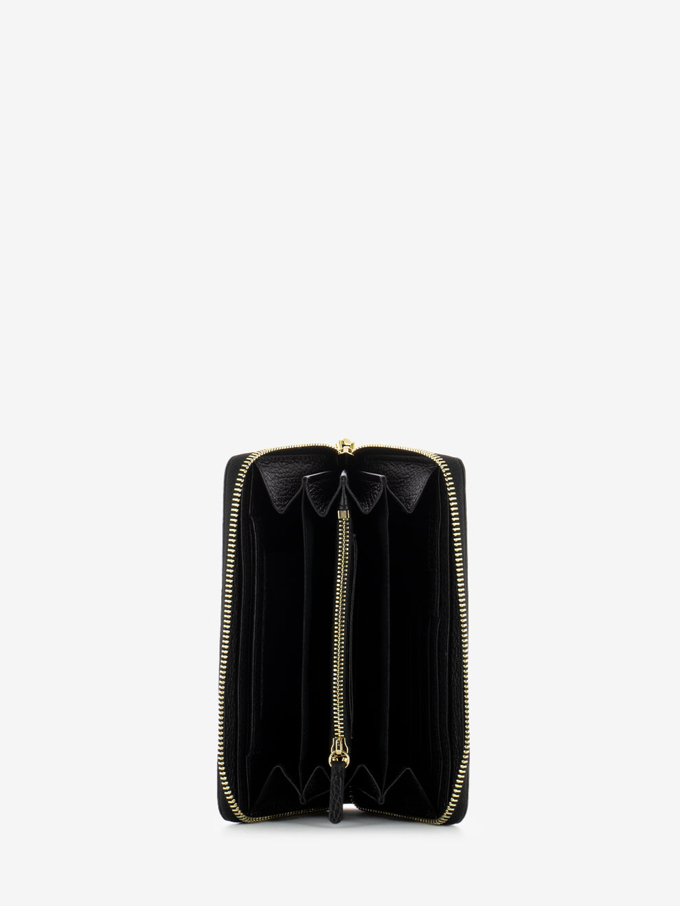 Portafoglio grande zip around metallic soft nero