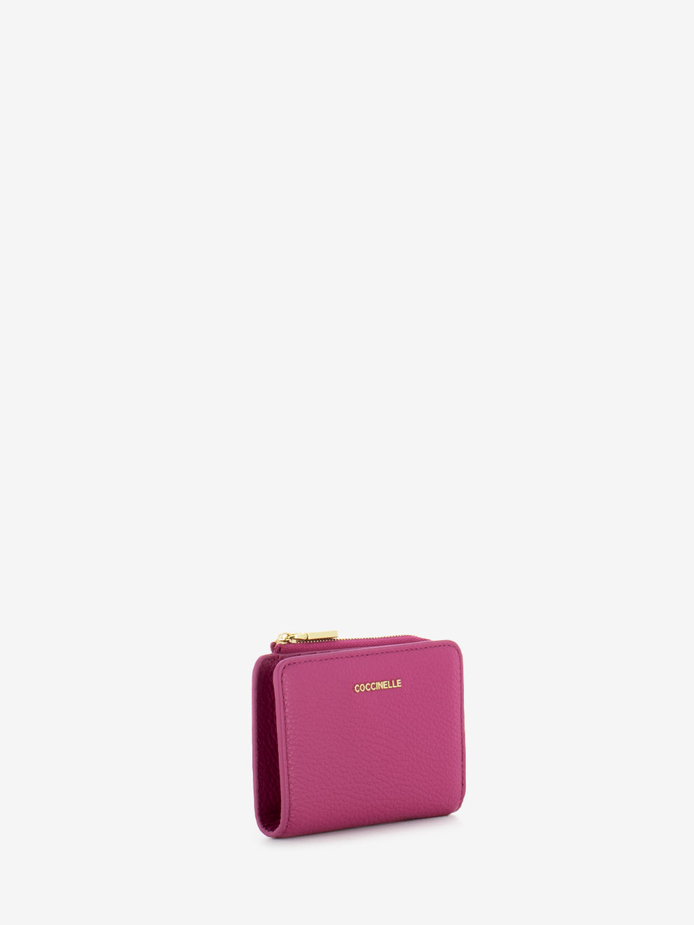 New fuchsia hammered leather wallet