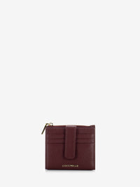 Small wallet in hammered leather in currant