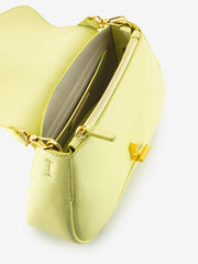 COCCINELLE - Tracolla grained leather lime wash