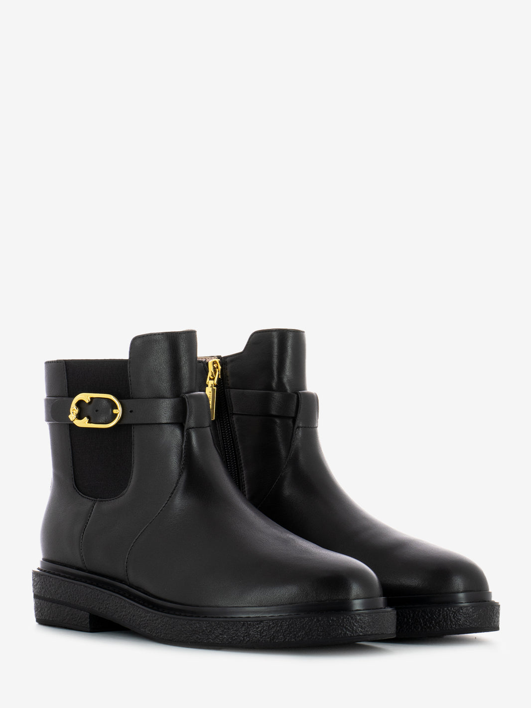 BLACK LEATHER ANKLE BOOT E4T7A420101_001