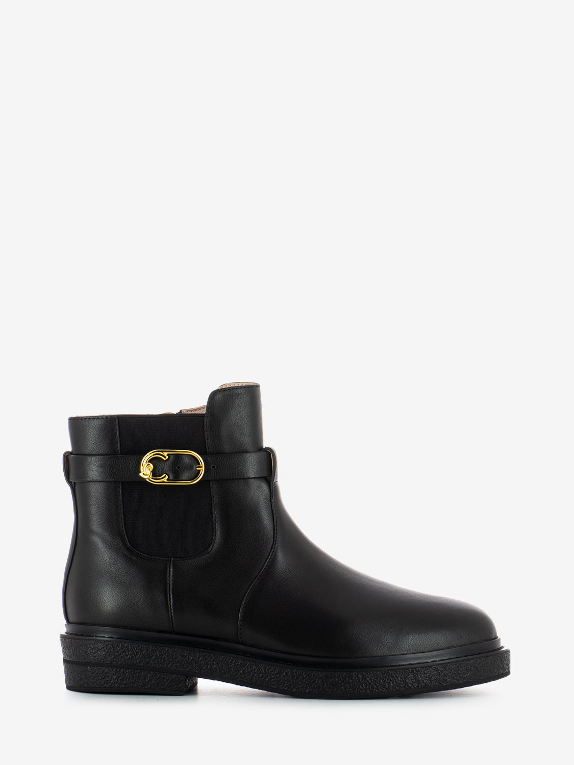 BLACK LEATHER ANKLE BOOT E4T7A420101_001