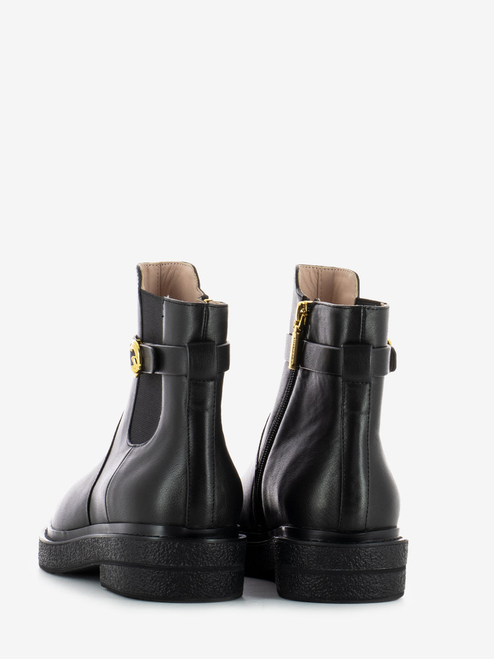 BLACK LEATHER ANKLE BOOT E4T7A420101_001
