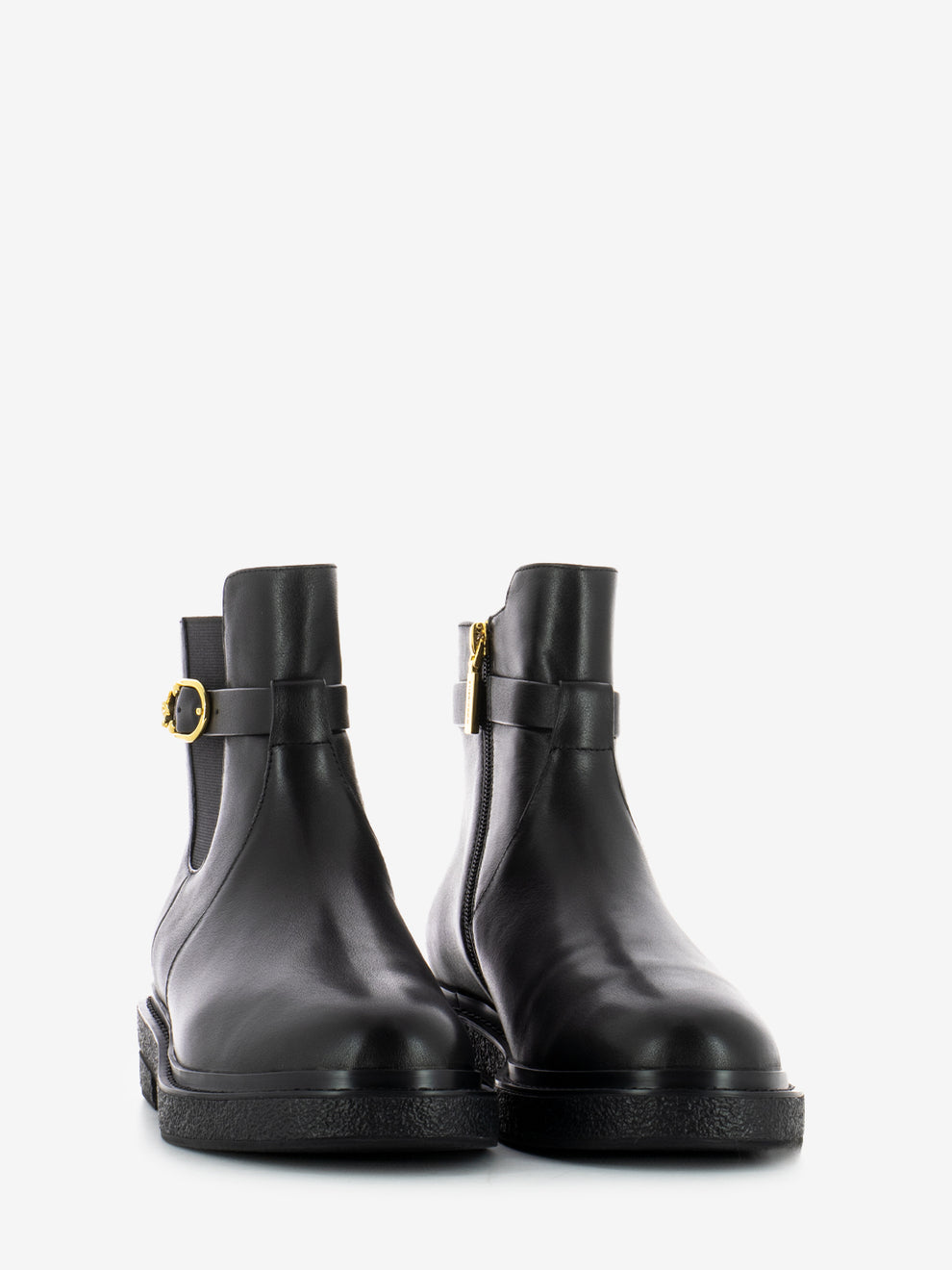 BLACK LEATHER ANKLE BOOT E4T7A420101_001