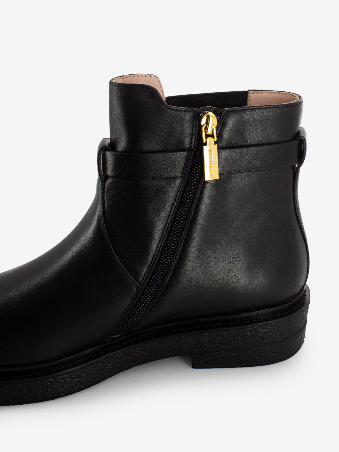 BLACK LEATHER ANKLE BOOT E4T7A420101_001